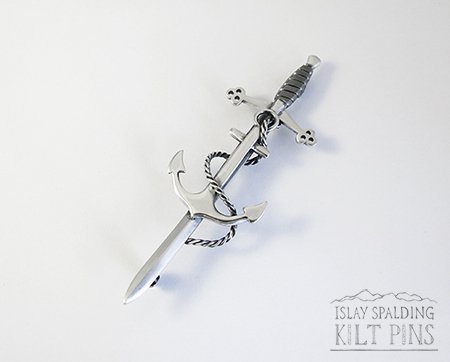 Anchor and Rope Claymore Sword Kilt Pin