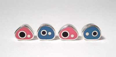 Blue, Pink and Purple Biomorph Studs