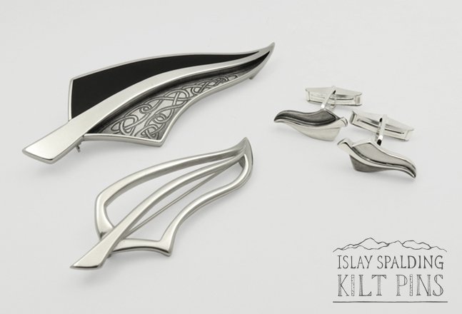 New Zealand Fern Kilt Pin, Brooch and Cufflinks