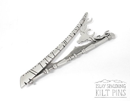 Law and Stag Kilt Pin