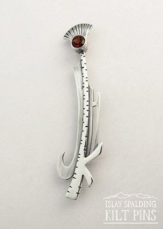 Initials and Thistle Kilt Pin